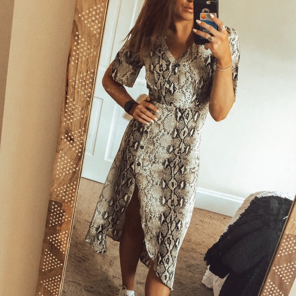 Snakeskin Midi Dress